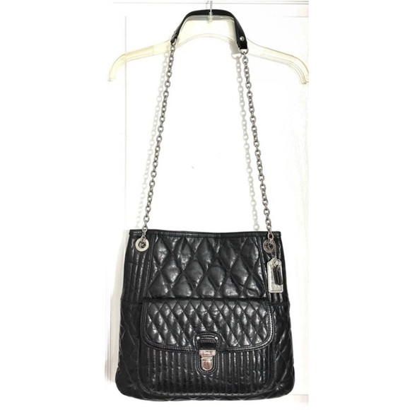 Coach Poppy Quilted Slim Chain 19854 Leather